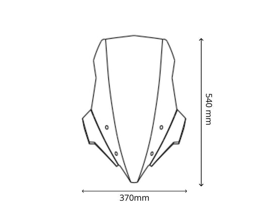 JD9-05-F-Cupolino Parabrezza Plexiglass JD9 Fumè Chiaro TOURING BENELLI TRK 702 / 702 X 2023 - 2025