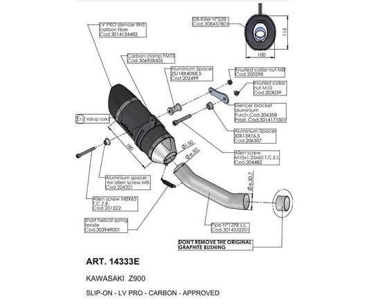 Terminale di Scarico Leovince LV PRO CARBON FIBER per Kawasaki Z 900 2020 - 2024
