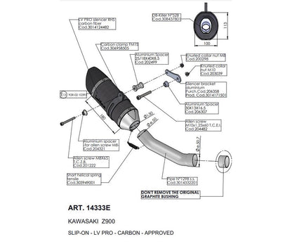 Terminale di Scarico Leovince LV PRO CARBON FIBER per Kawasaki Z 900 2020 - 2024