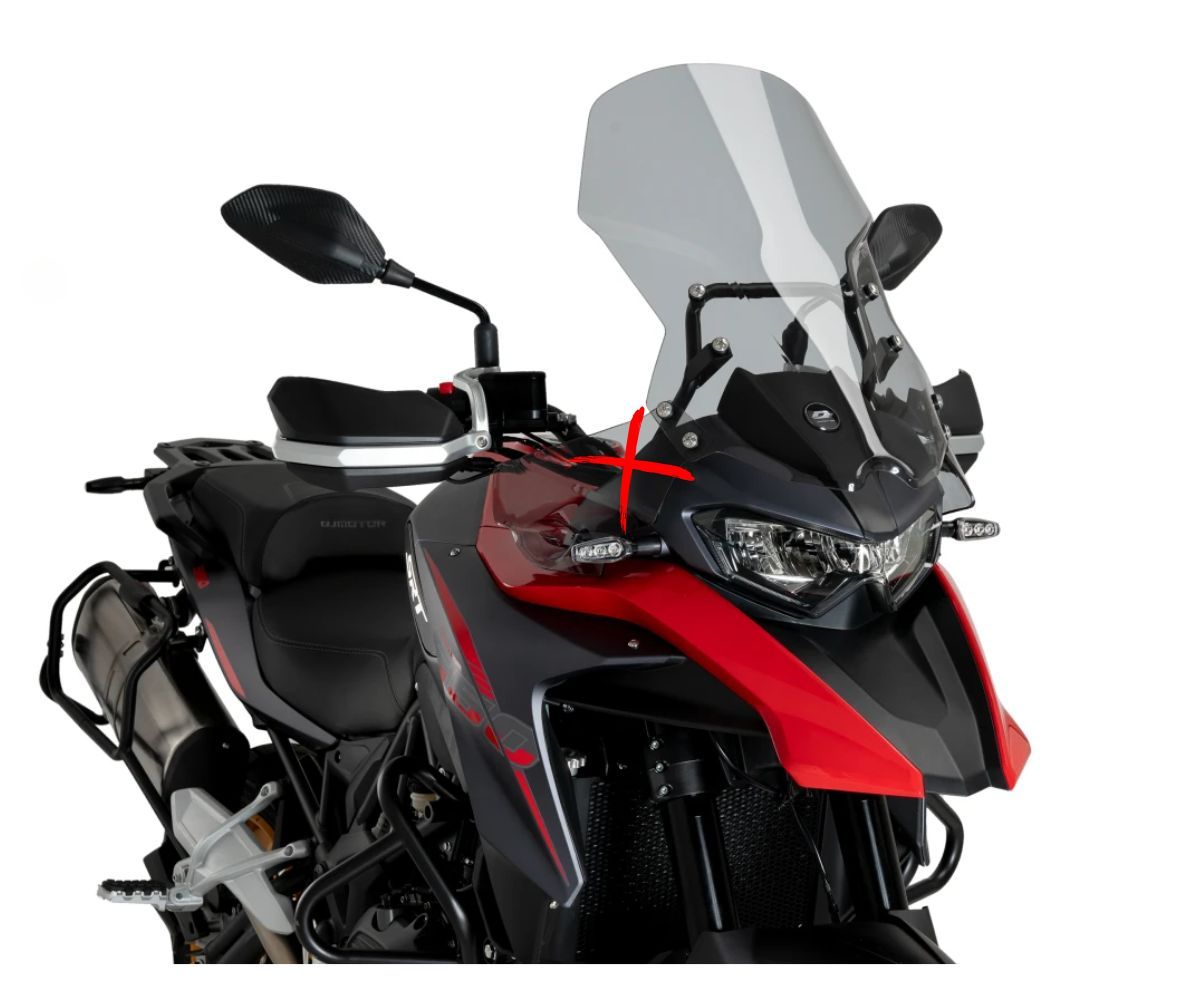 JD9-02-F-Cupolino Parabrezza Plexiglass JD9 Fume Chiaro TOURING QJ SRT 550 ON ROAD 2023 - 2024