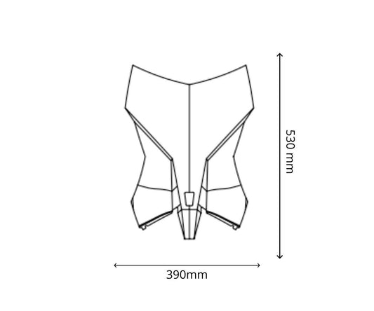 JD9-07-T-Cupolino Parabrezza Plexiglass JD9 Touring TRASPARENTE per KTM ADVENTURE 790 R 2019 - 2020