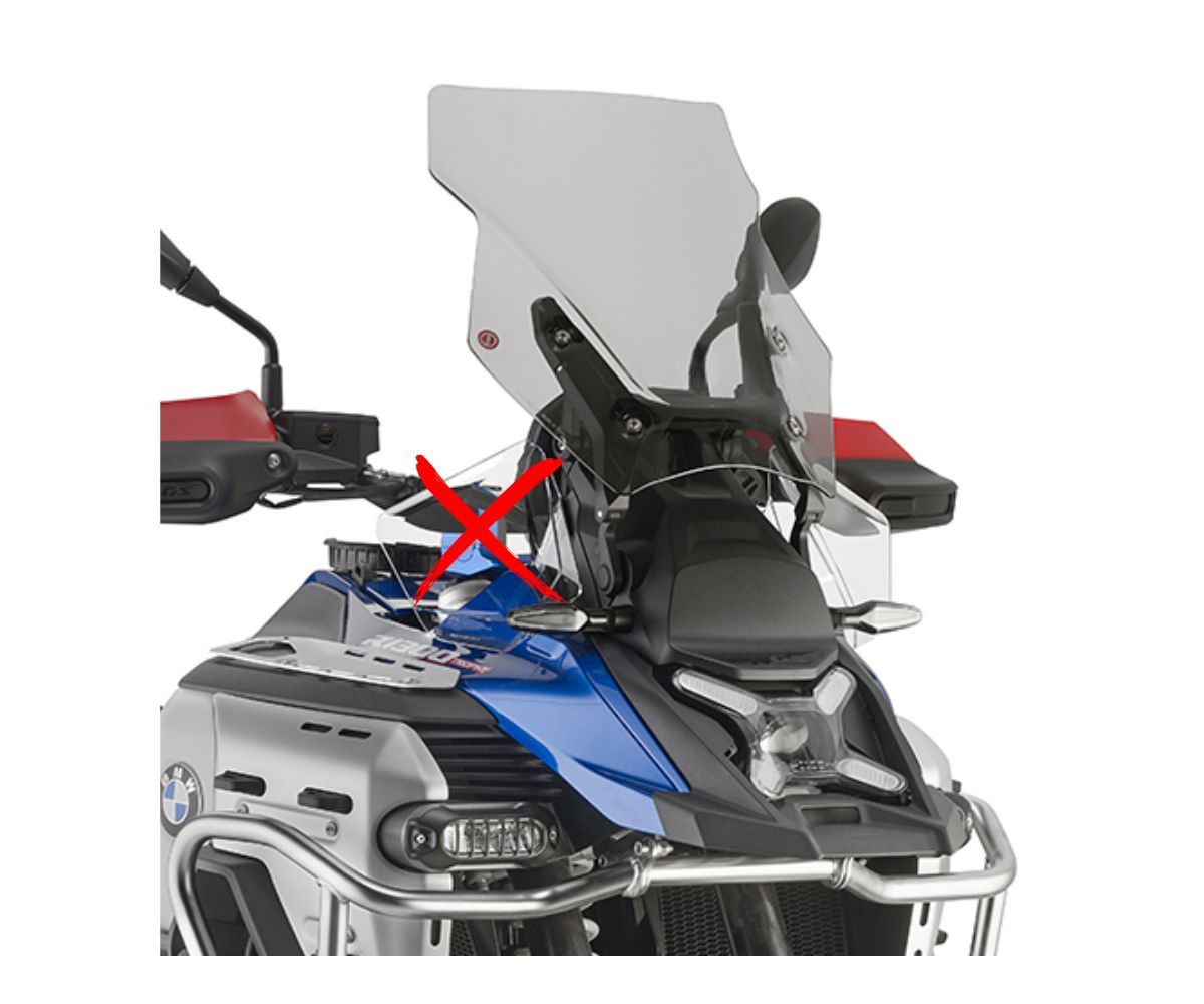 JD9-11-F-Cupolino Parabrezza Plexiglass Fumé Chiaro JD9 Touring per BMW R 1300 GS / Adventure 2023 - 2025