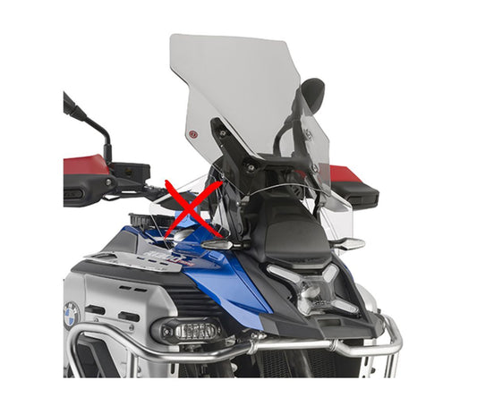 JD9-11-F-Cupolino Parabrezza Plexiglass Fumé Chiaro JD9 Touring per BMW R 1300 GS / Adventure 2023 - 2025