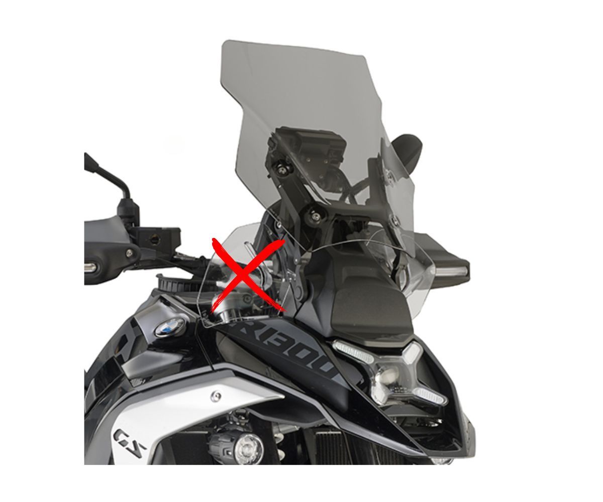 JD9-11-F-Cupolino Parabrezza Plexiglass Fumé Chiaro JD9 Touring per BMW R 1300 GS / Adventure 2023 - 2025