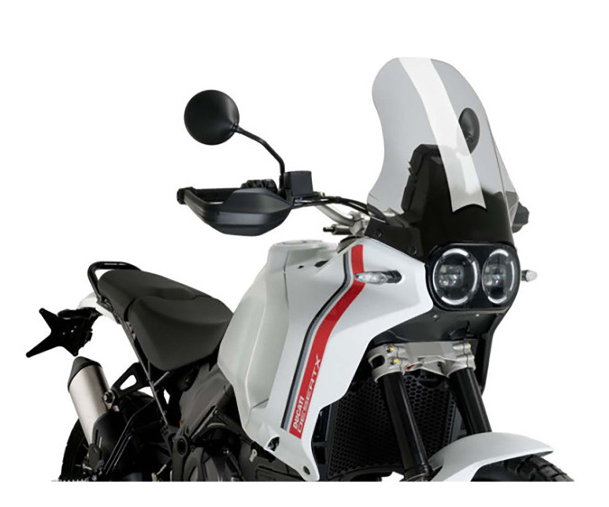 JD9-23-F-Cupolino Parabrezza Touring Plexiglass JD9 TOURING Fumè Chiaro per DUCATI DESERT X 2022 - 2025
