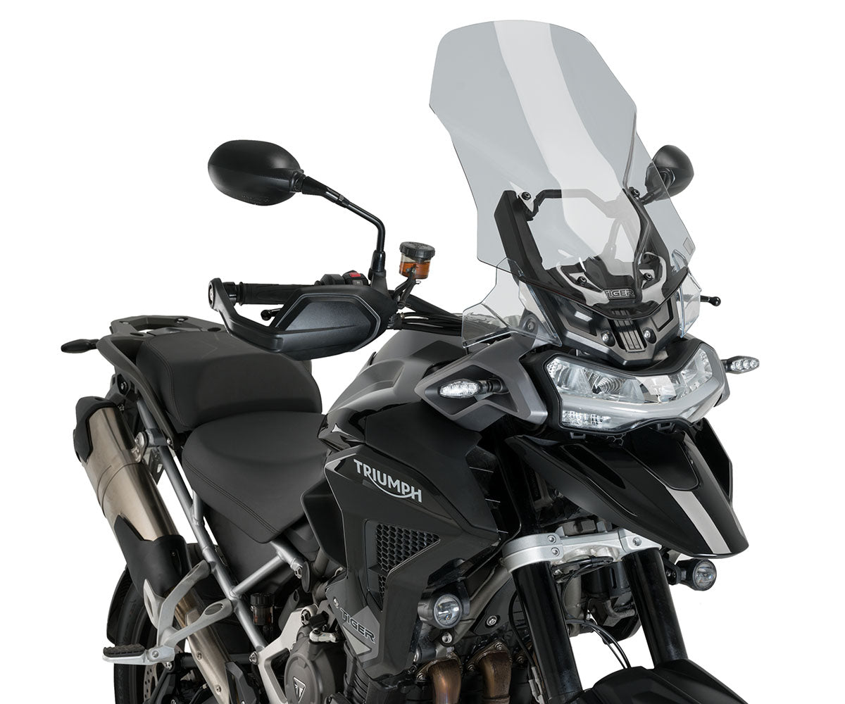 JD9-27-F-Cupolino Parabrezza Touring Plexiglass JD9 Fumè Chiaro per TRIUMPH TIGER 1200 GT / RALLY 2022 - 2025