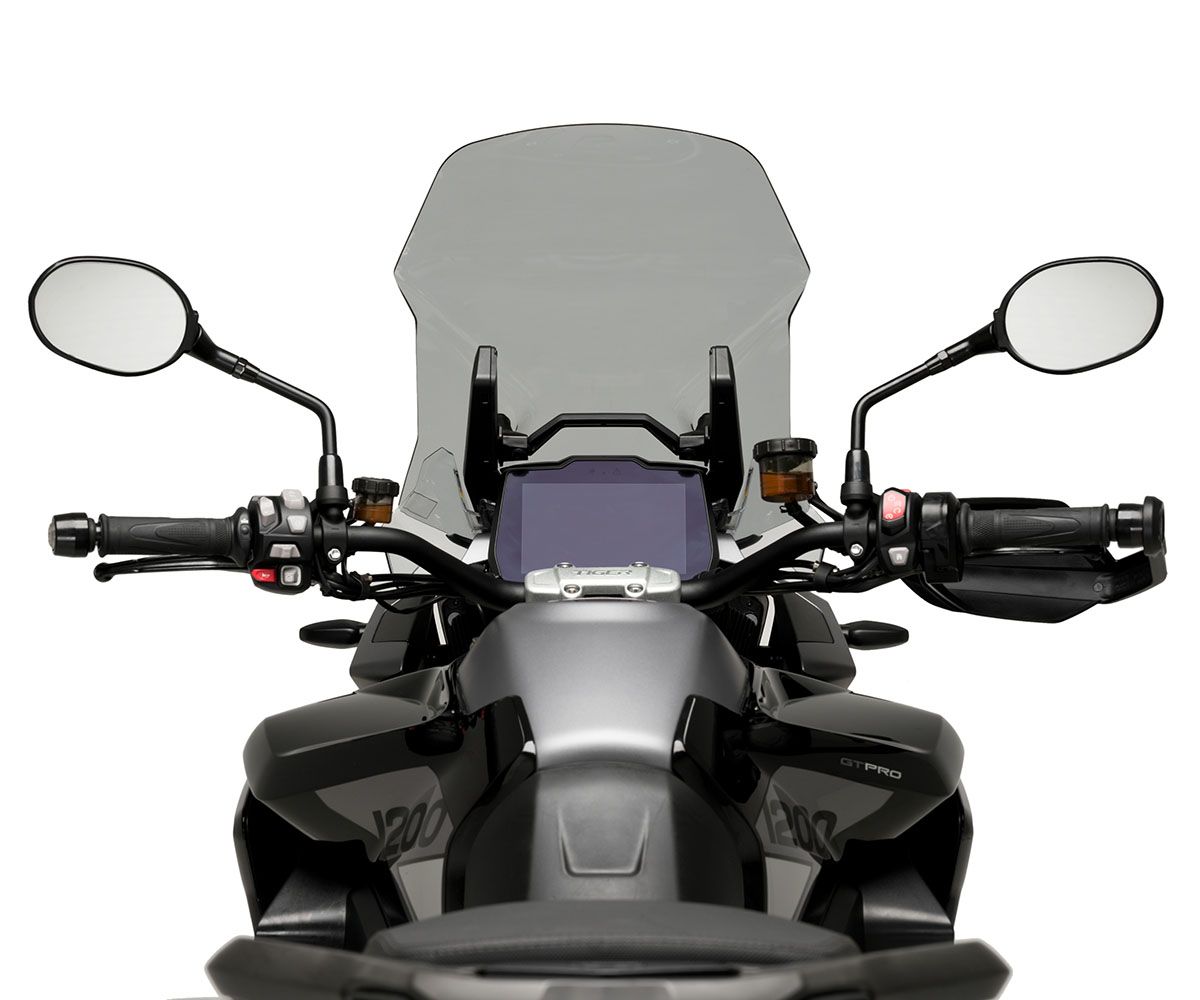 JD9-27-F-Cupolino Parabrezza Touring Plexiglass JD9 Fumè Chiaro per TRIUMPH TIGER 1200 GT / RALLY 2022 - 2025