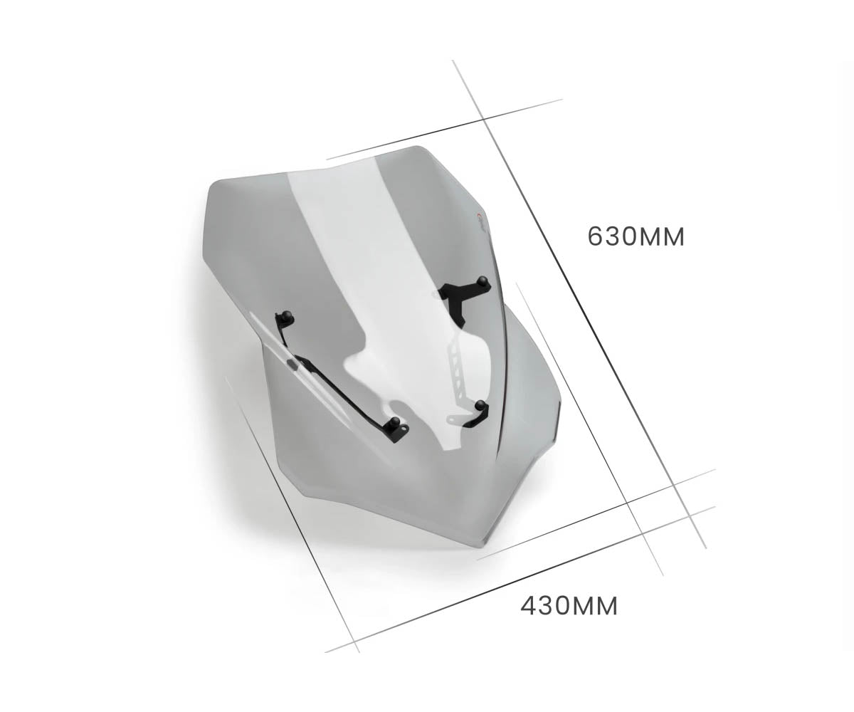 JD9-41-F-Cupolino Parabrezza Plexiglass JD9 TOURING Fume Chiaro DUCATI MULTISTRADA V4 2021 - 2025